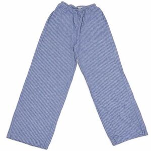 Blue Pinstripe Cotton Lounge Pants Small Brandy Style Y2K MInimalist Preppy Chic